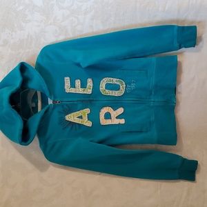 XSMALL AEROPOSTALE DISTRESSED HOODIE/ZIPPER JACKET